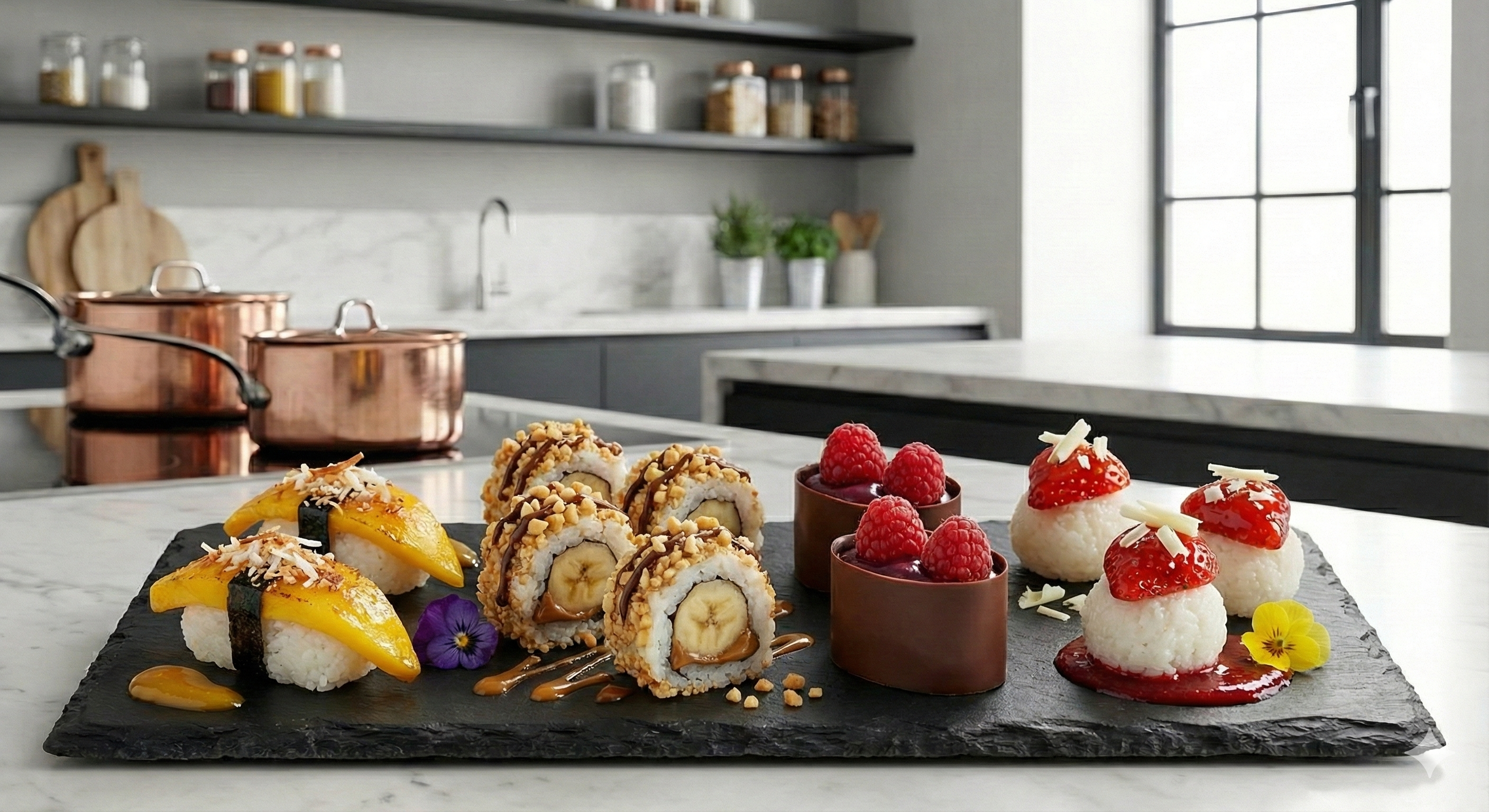 Sushi Dulce con fresa